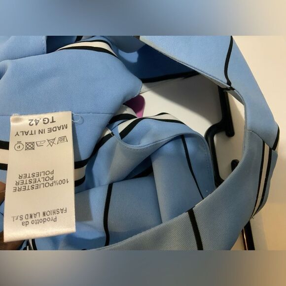 laltramoda dress blue stripe size 42 ruffle Italy - Picture 11 of 12